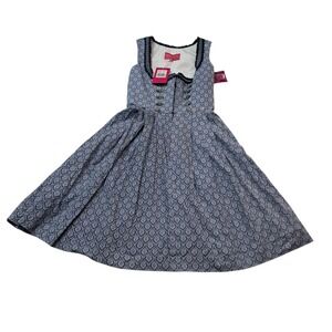 NWT Kruger Dirndl Dress Women's EU 36 Small Blue German Traditional Oktoberfest
